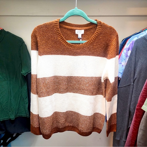 Market & Spruce Size Large Striped Sweater